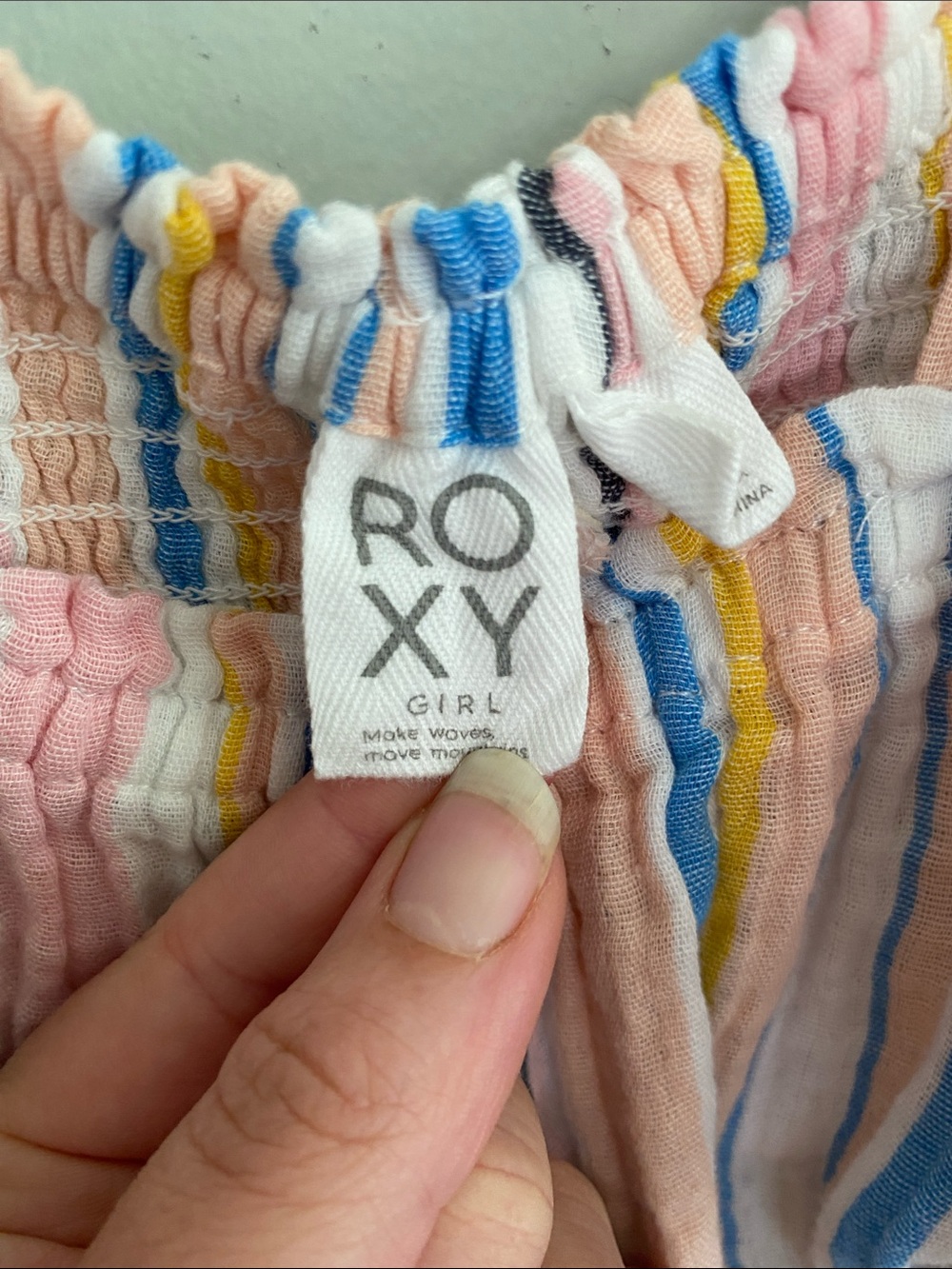 Roxy Girls' Short Sleeve Striped 100% cotton dress Size Small Size 7/8 - Picture 5 of 7